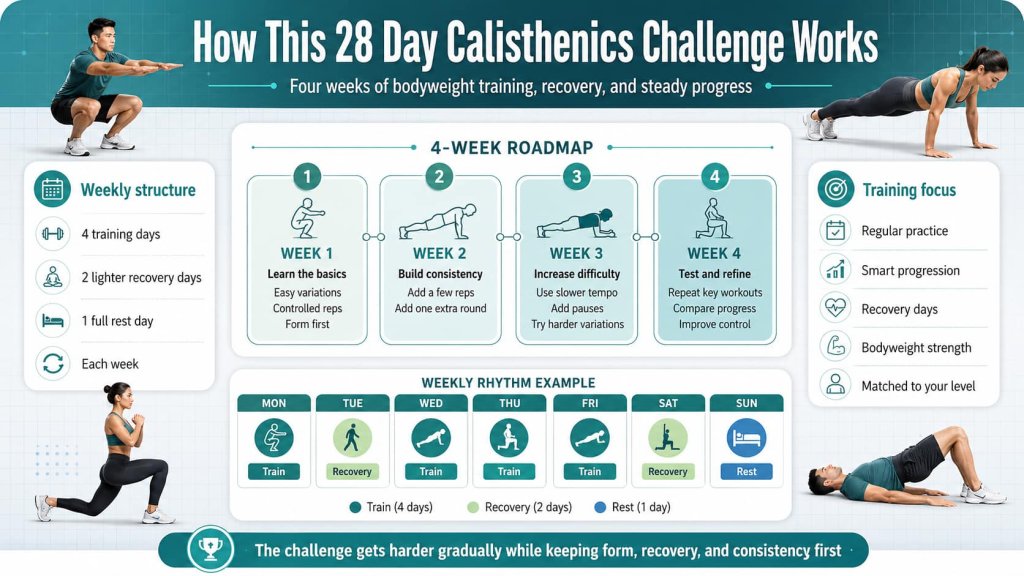 How This 28 Day Calisthenics Challenge Works