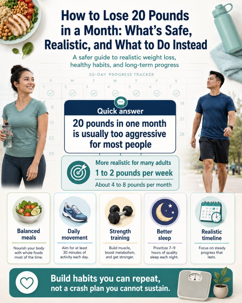 How to Lose 20 Pounds Safely: What’s Realistic in a Month