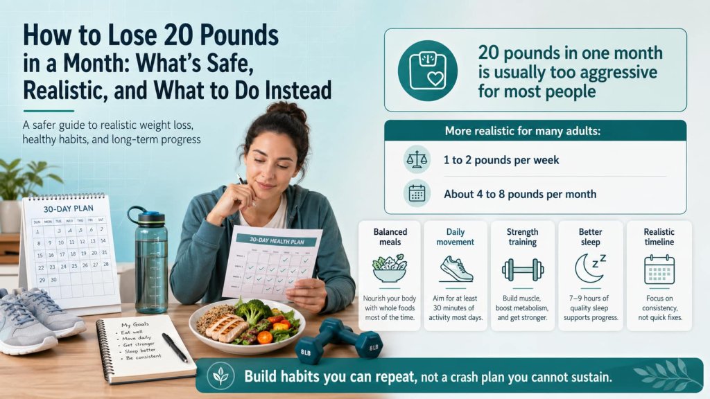 How to Lose 20 Pounds Safely: What’s Realistic in a Month