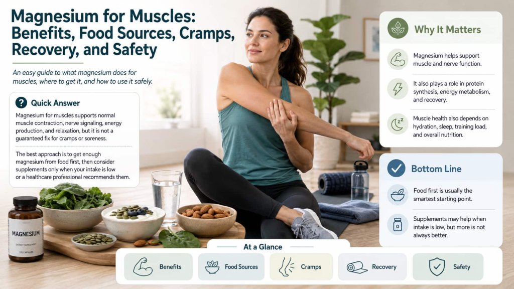 Magnesium for Muscles: Benefits, Foods, Cramps, and Recovery