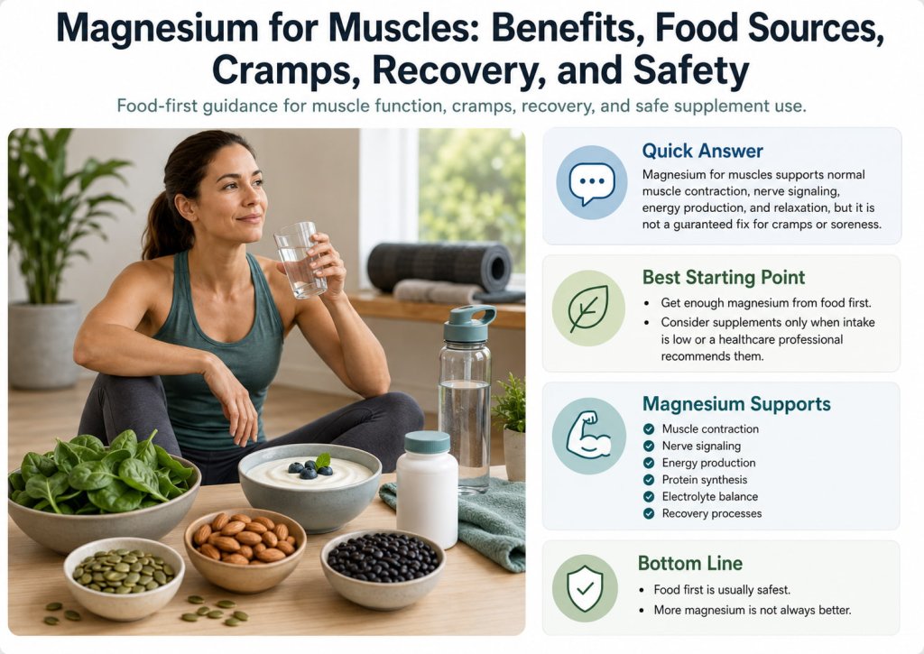 Magnesium for Muscles: Benefits, Foods, Cramps, and Recovery