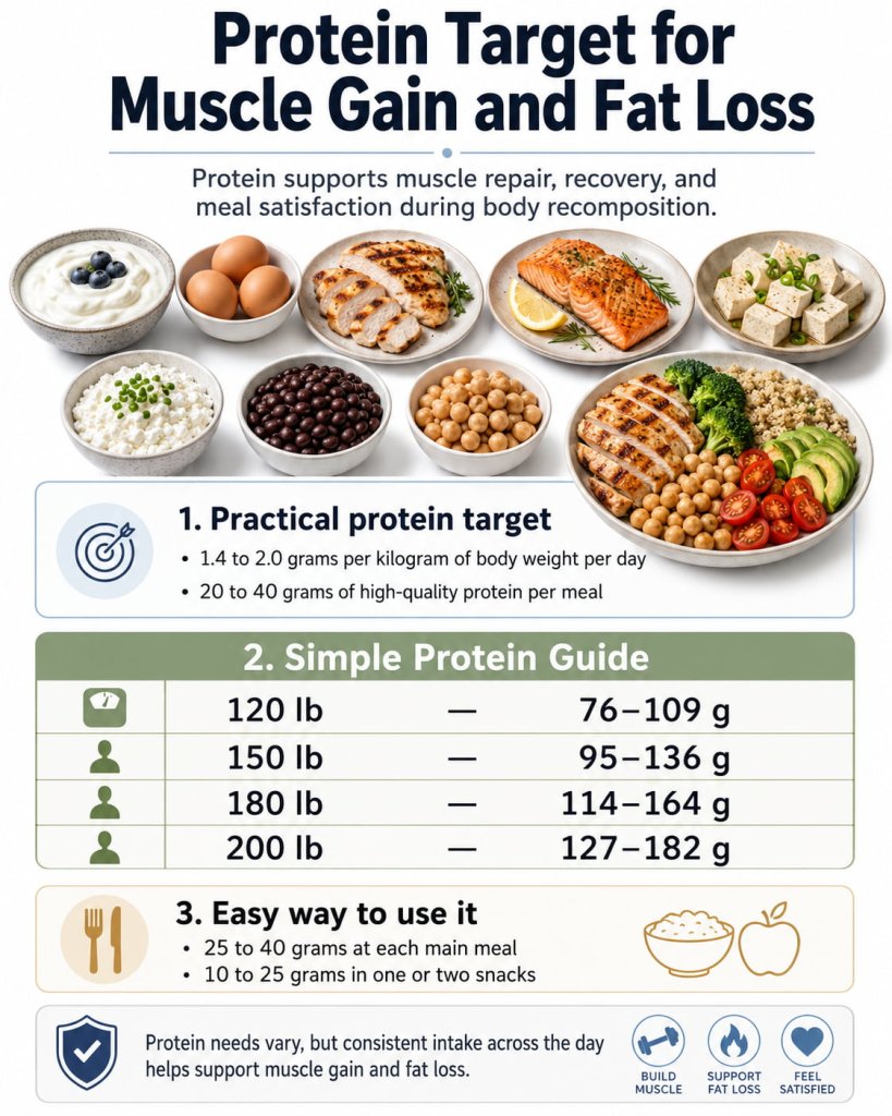 Protein Target for Muscle Gain and Fat Loss