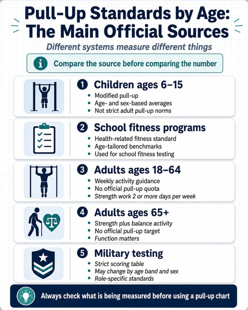 Pull-Up Standards by Age: The Main Official Sources