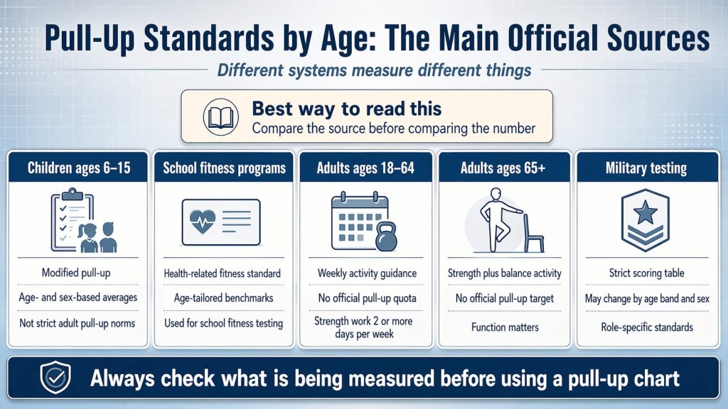Pull-Up Standards by Age: The Main Official Sources