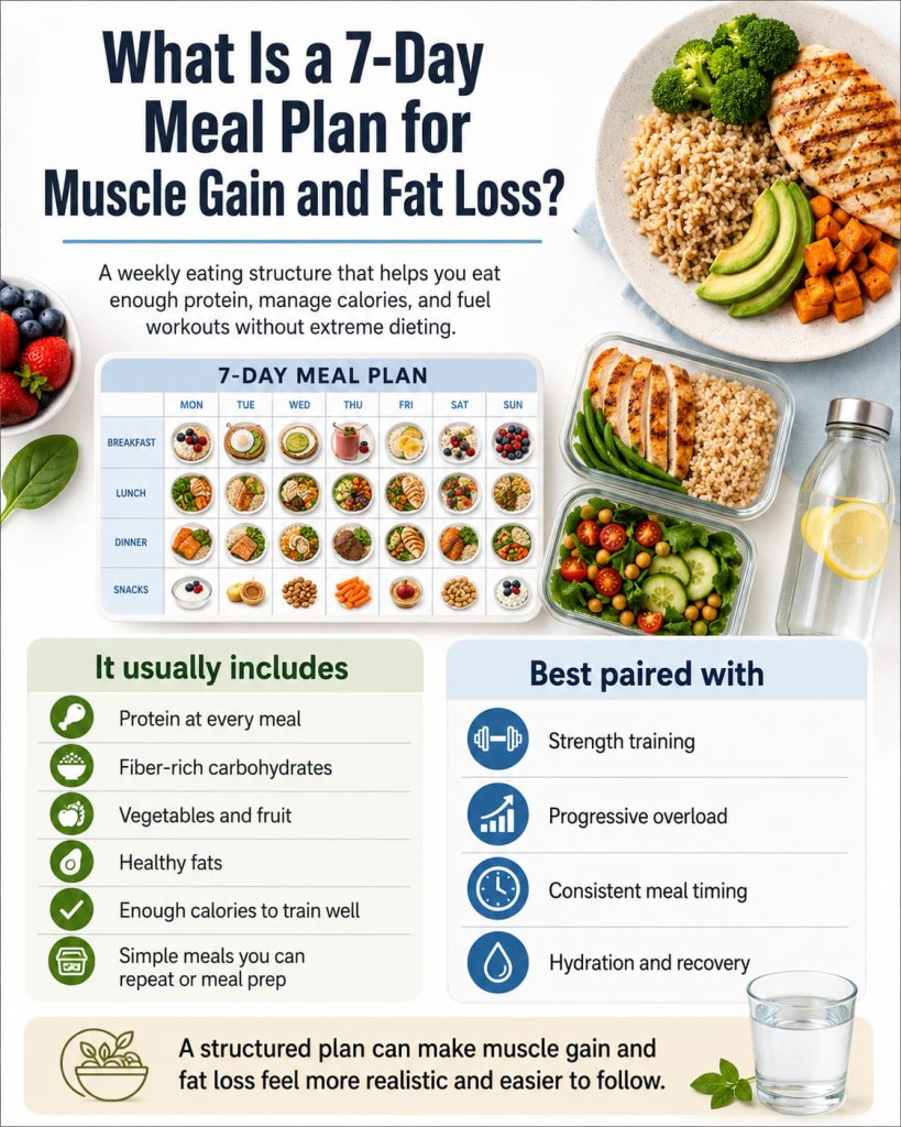 What Is a 7-Day Meal Plan for Muscle Gain and Fat Loss?