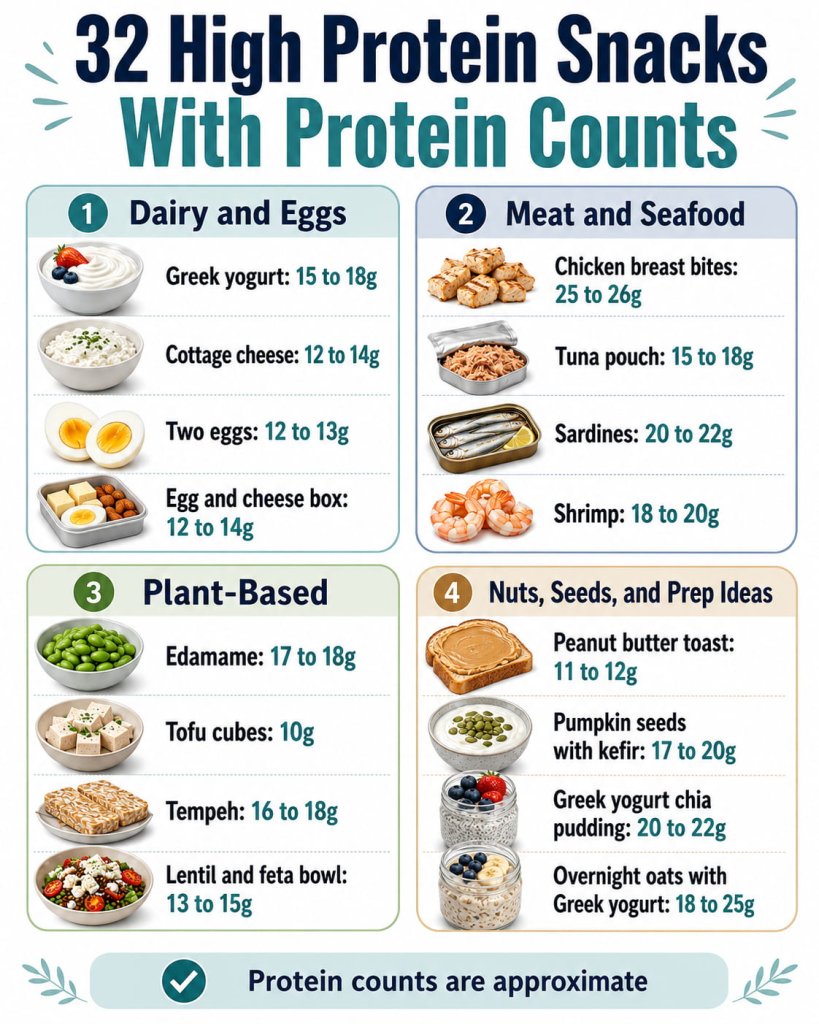 32 High Protein Snacks With Protein Counts