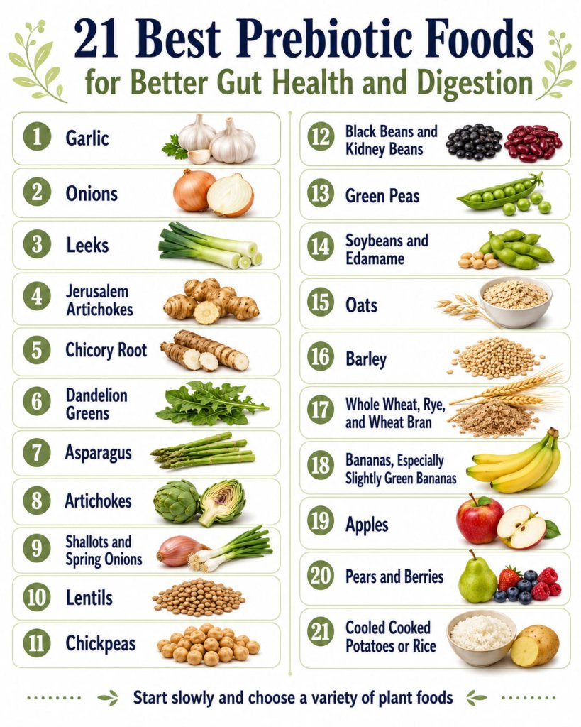 21 Best Prebiotic Foods for Better Gut Health and Digestion