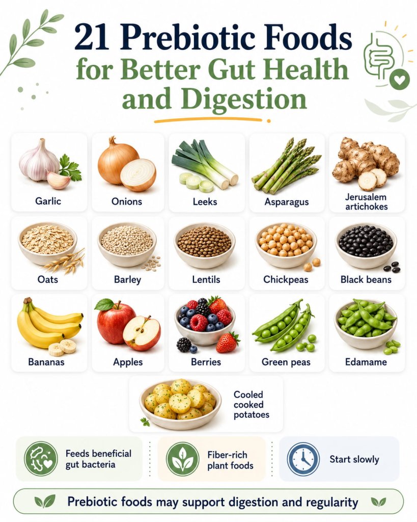 21 Prebiotic Foods for Better Gut Health and Digestion