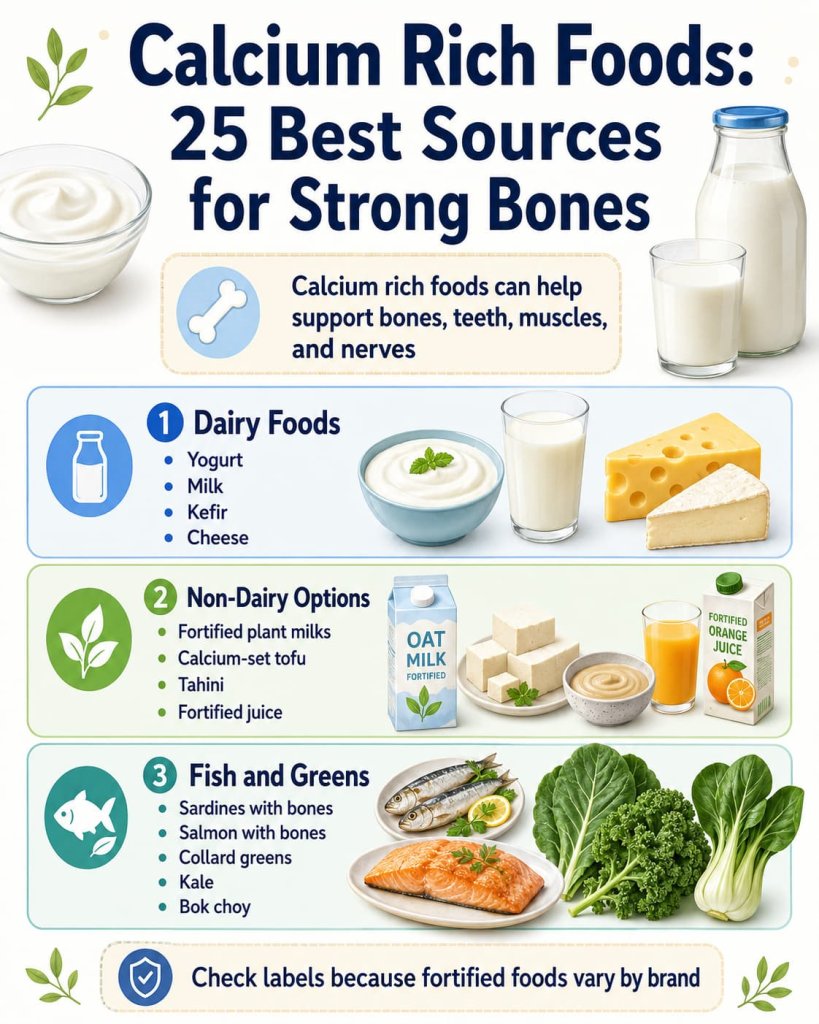 25 Best Calcium Rich Foods for Strong Bones