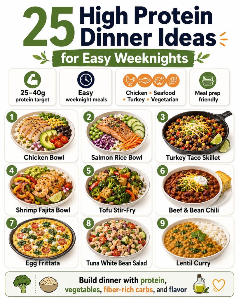 25 High Protein Dinner Ideas for Easy Weeknights