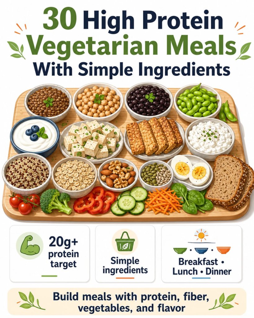 30 High Protein Vegetarian Meals With Simple Ingredients