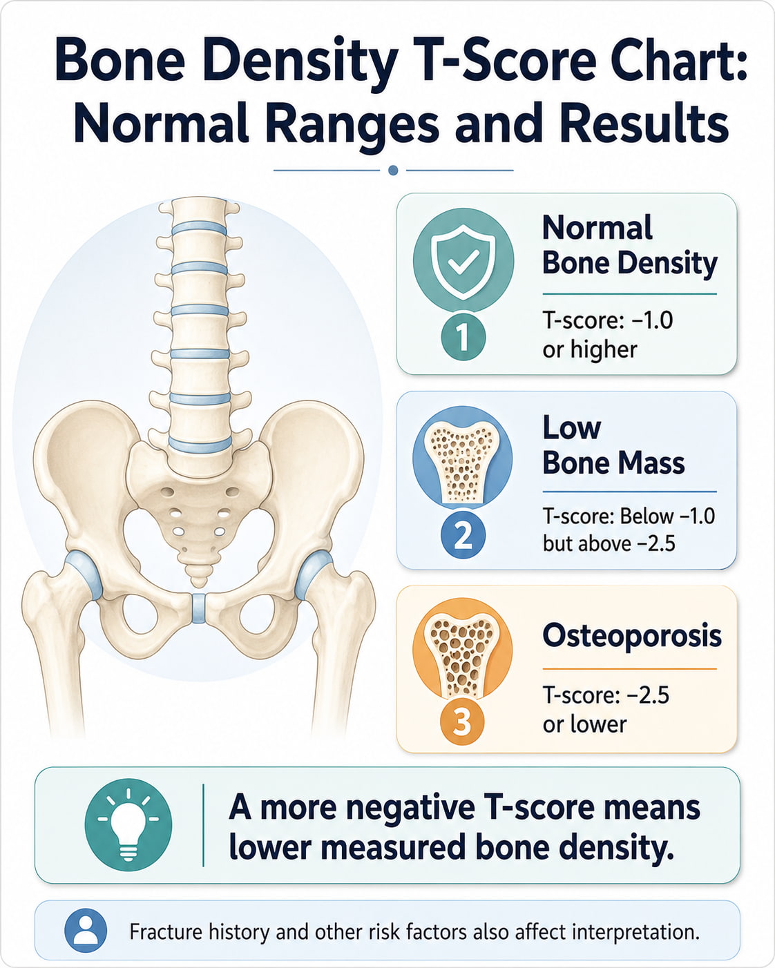 Bone Density T-Score Chart: Normal Ranges and Results