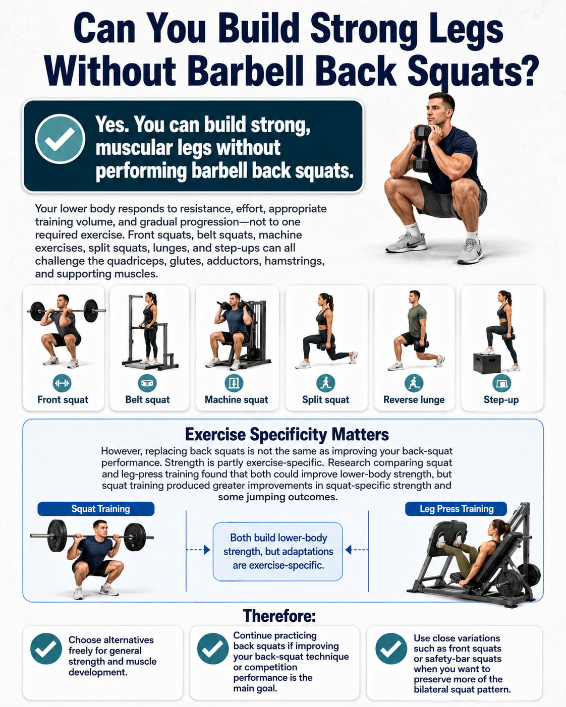 Can You Build Strong Legs Without Barbell Back Squats?