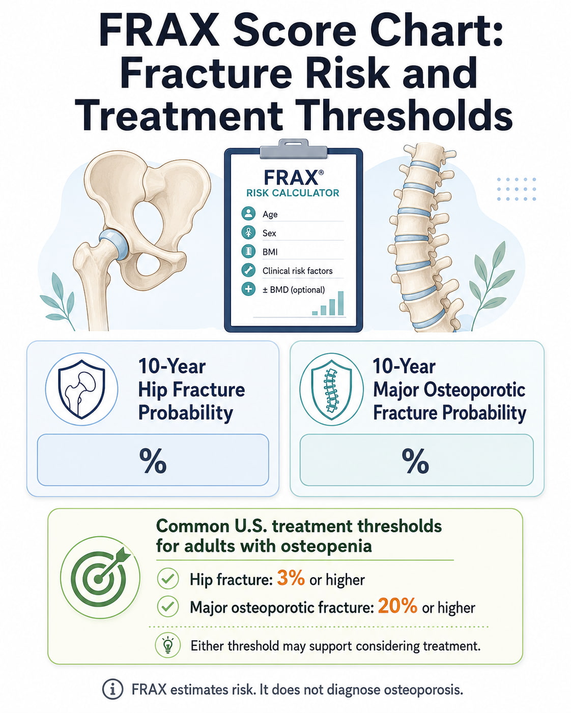 FRAX Score Chart: Fracture Risk and Treatment Thresholds
