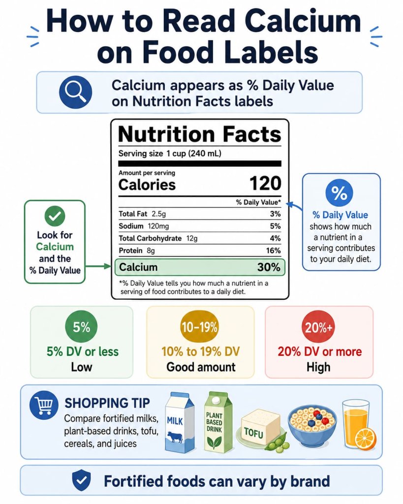 How to Read Calcium on Food Labels
