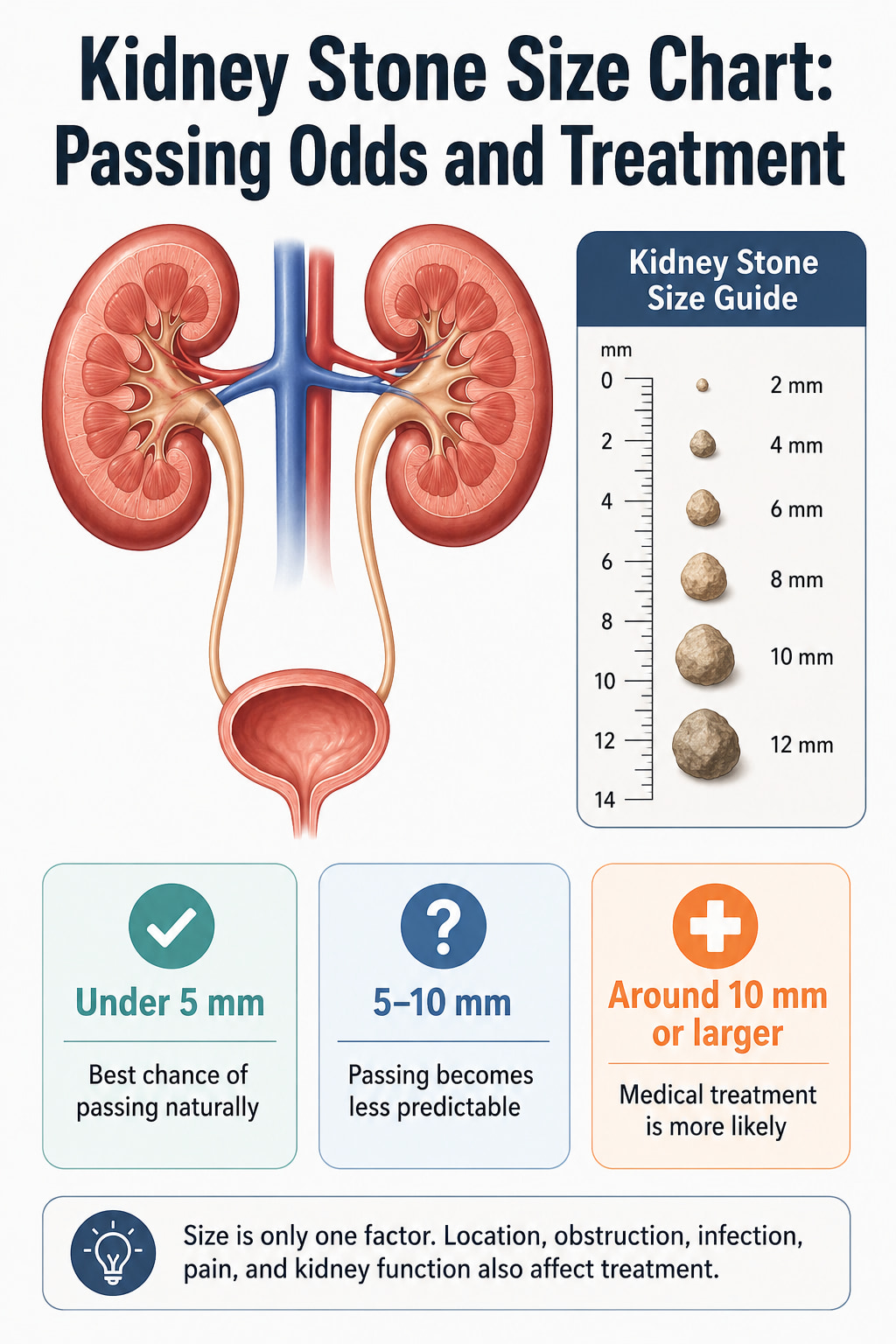 Kidney Stone Size Chart: Passing Odds and Treatment