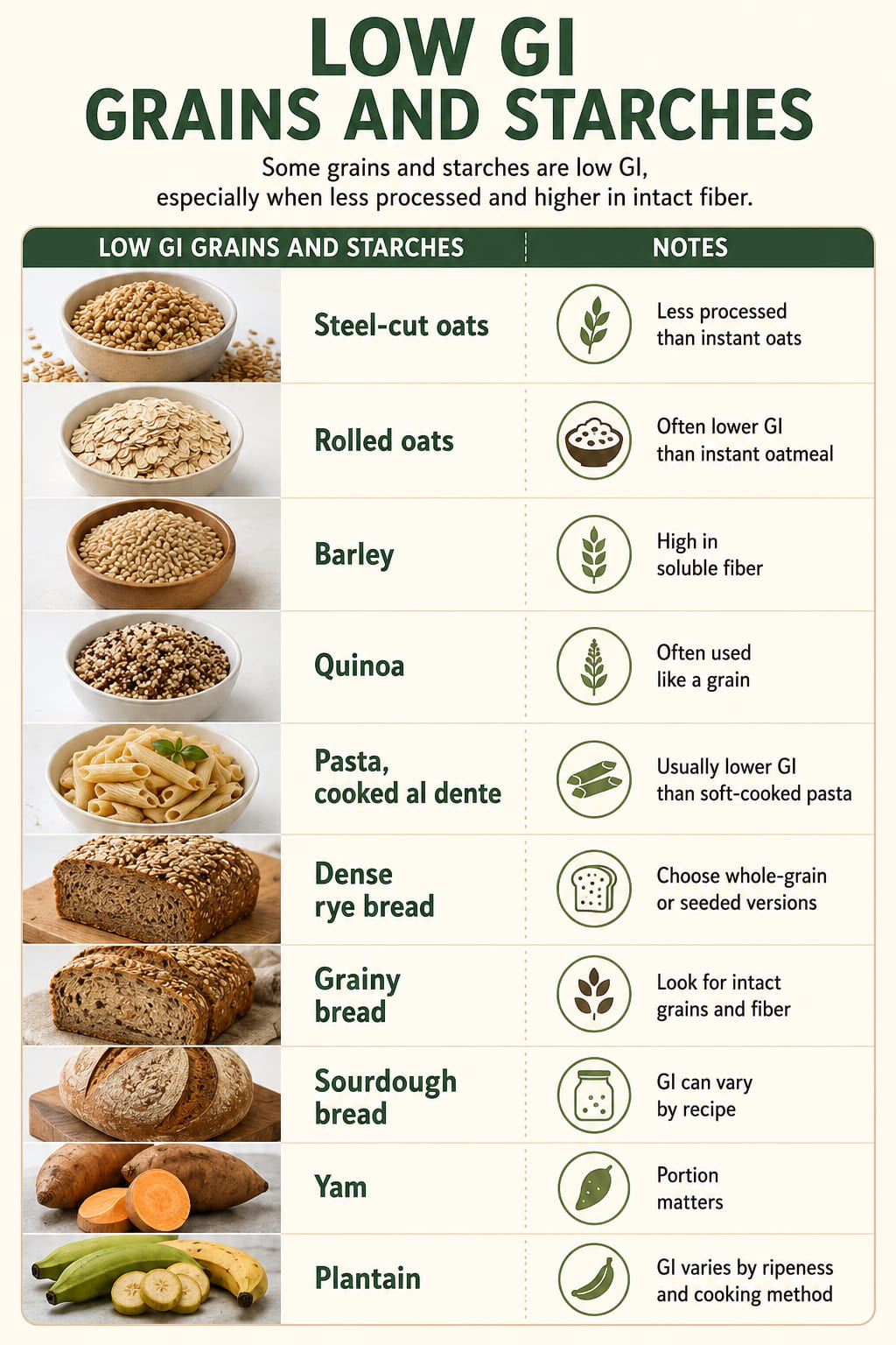 Low GI Grains and Starches