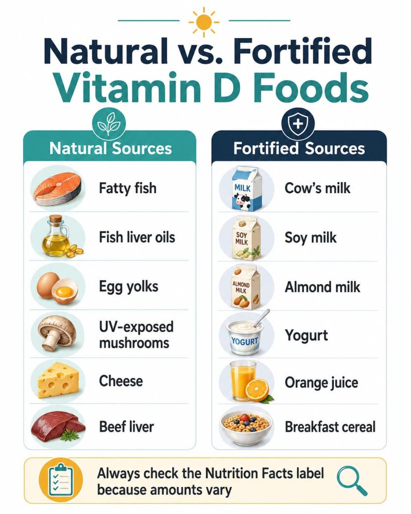 Natural vs. Fortified Vitamin D Foods