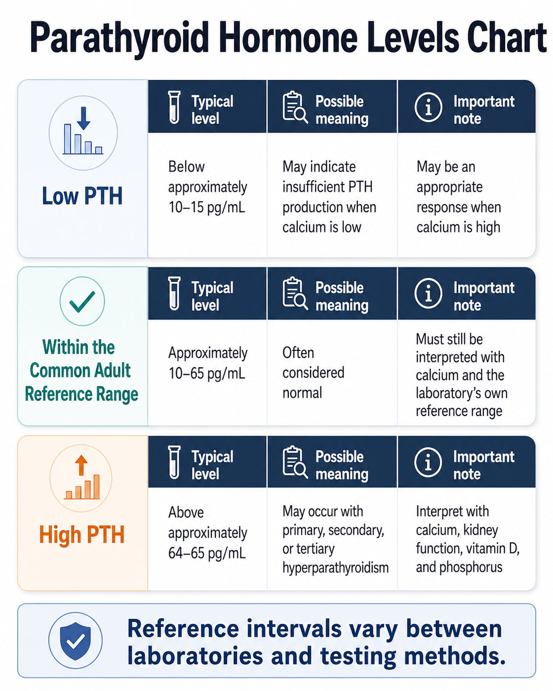 Parathyroid Hormone Levels Chart