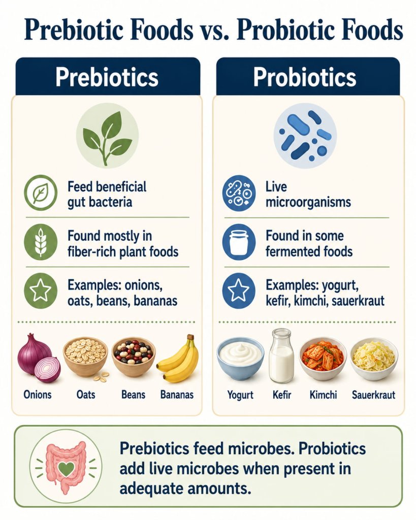Prebiotic Foods vs. Probiotic Foods