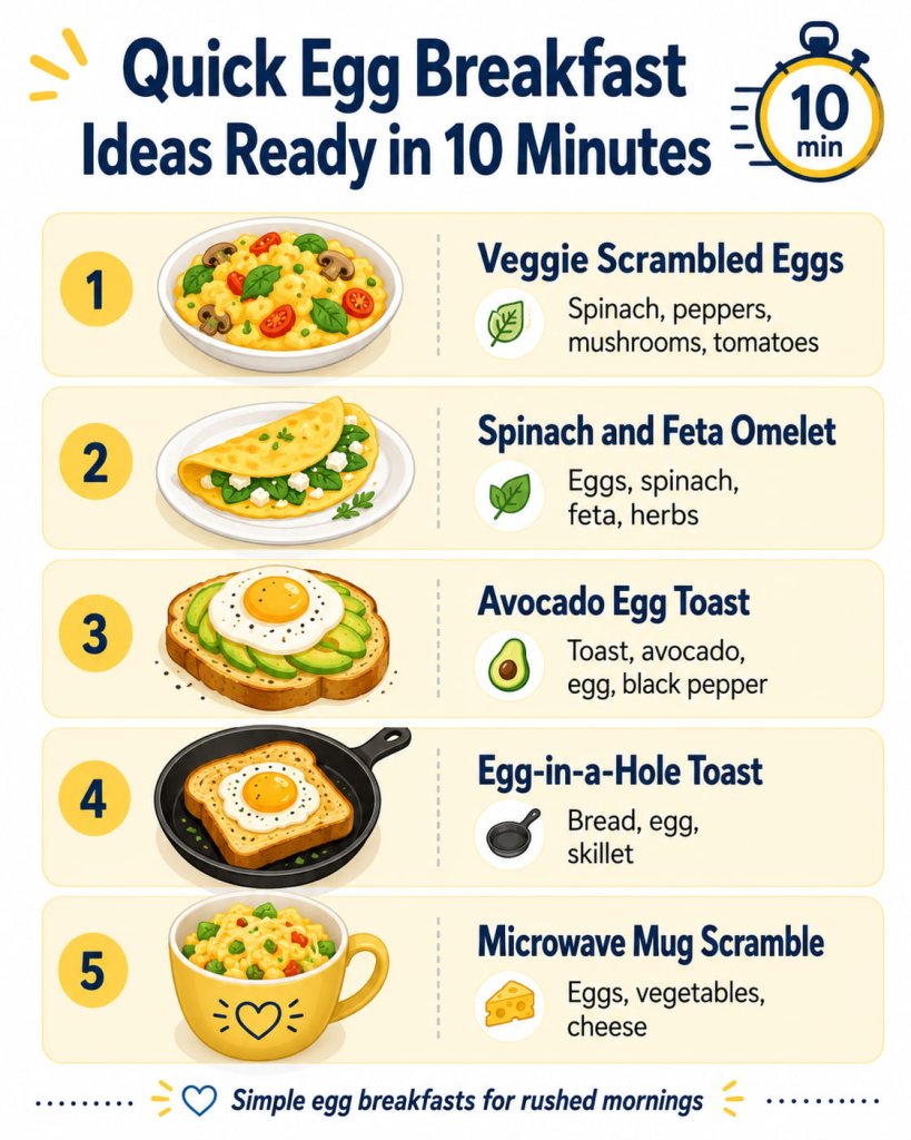 Quick Egg Breakfast Ideas Ready in 10 Minutes