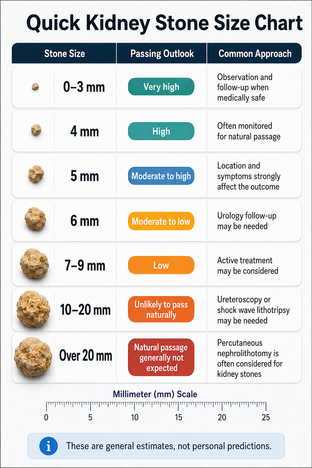 Quick Kidney Stone Size Chart