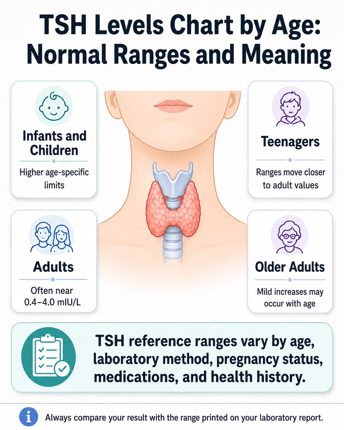 TSH Levels Chart by Age: Normal Ranges and Meaning