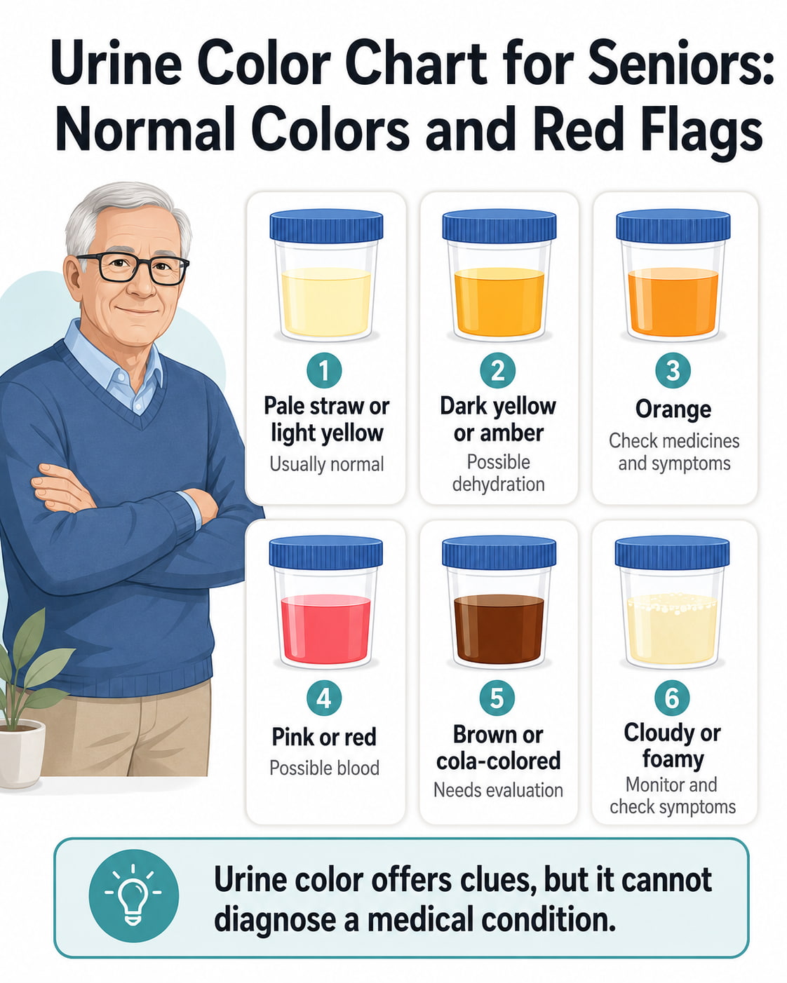 Urine Color Chart for Seniors: Normal Colors and Red Flags