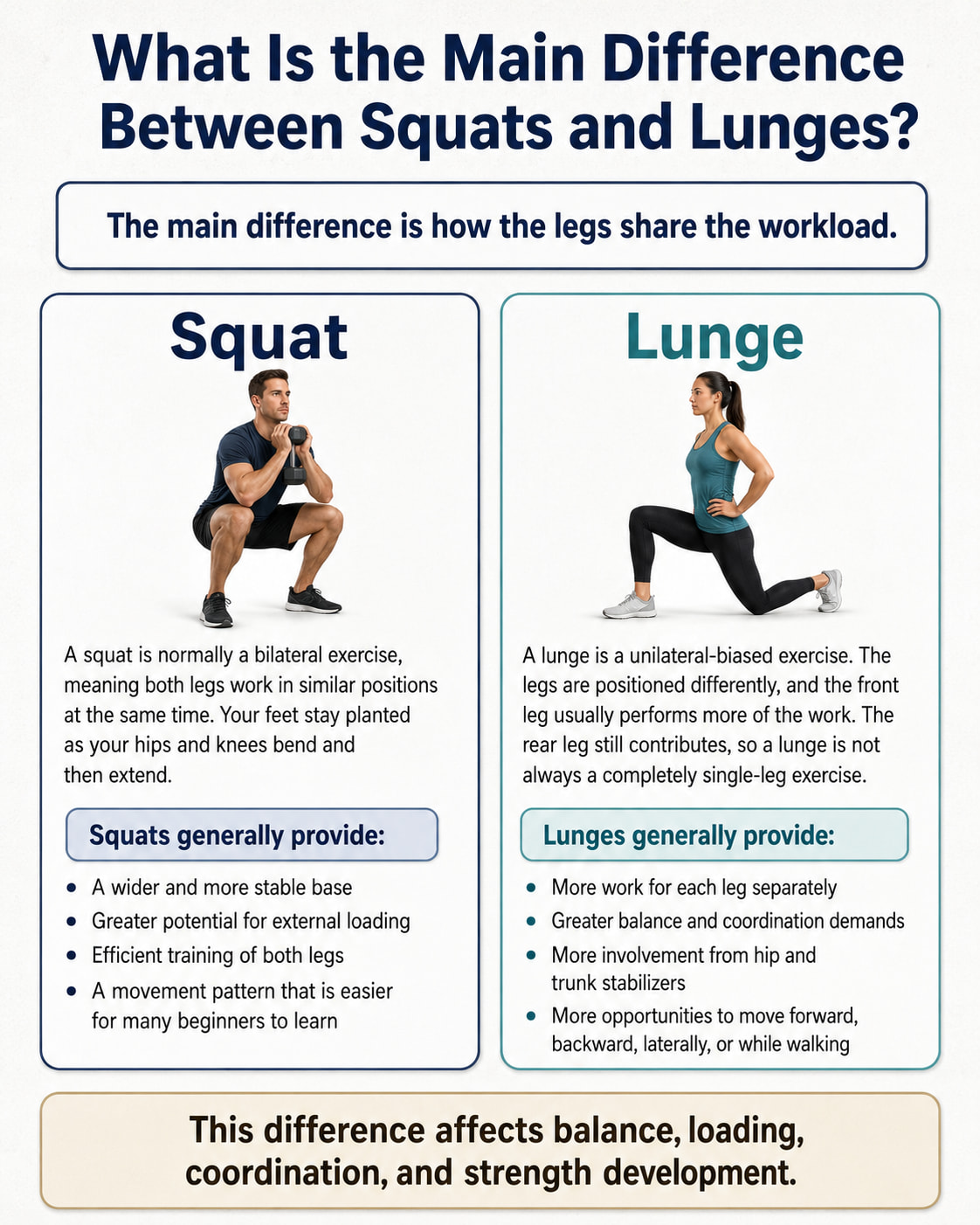 What Is the Main Difference Between Squats and Lunges?