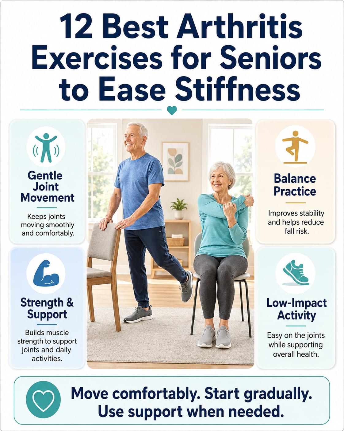 12 Best Arthritis Exercises for Seniors to Ease Stiffness