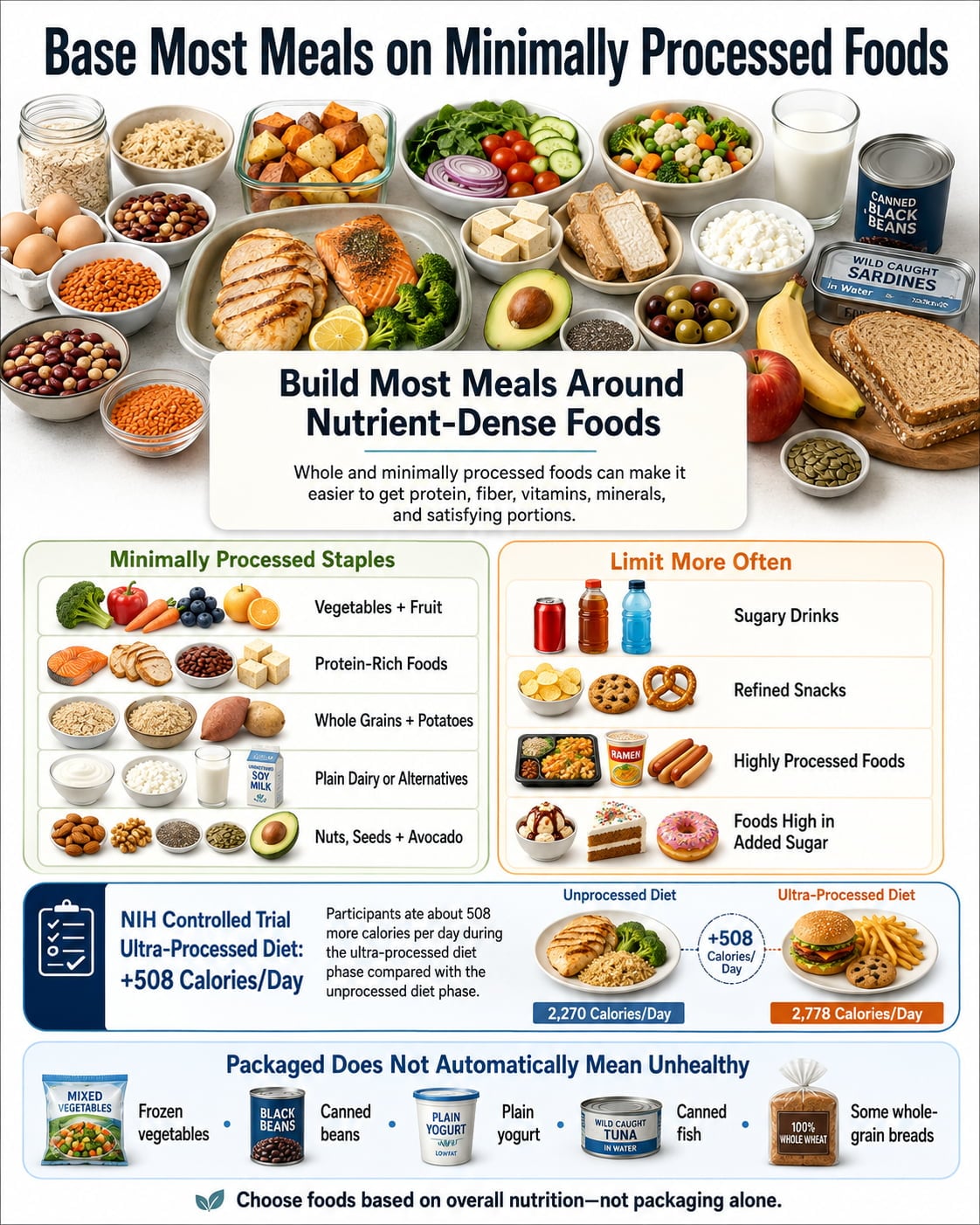 Base Most Meals on Minimally Processed Foods