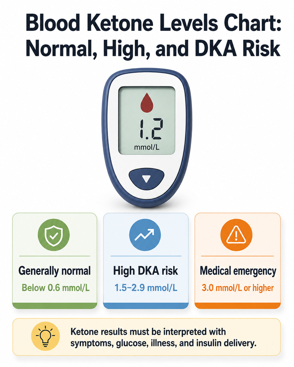 Blood Ketone Levels Chart: Normal, High, and DKA Risk