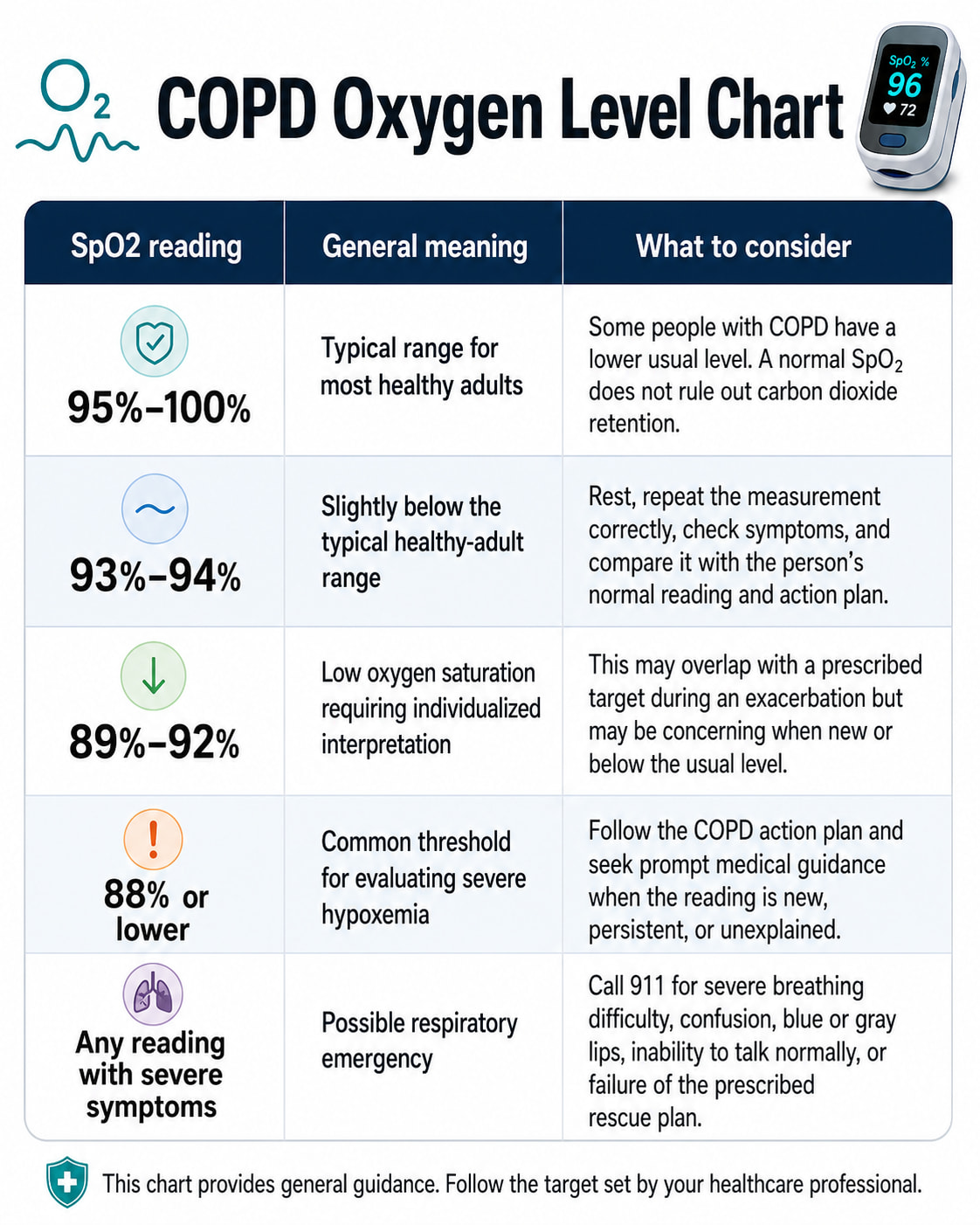 COPD Oxygen Level Chart