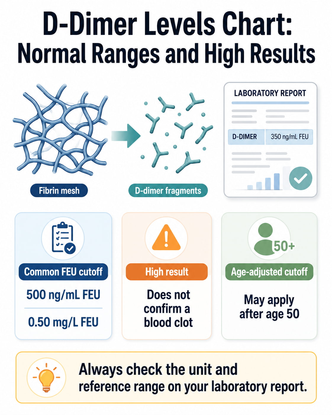 D-Dimer Levels Chart: Normal Ranges and High Results
