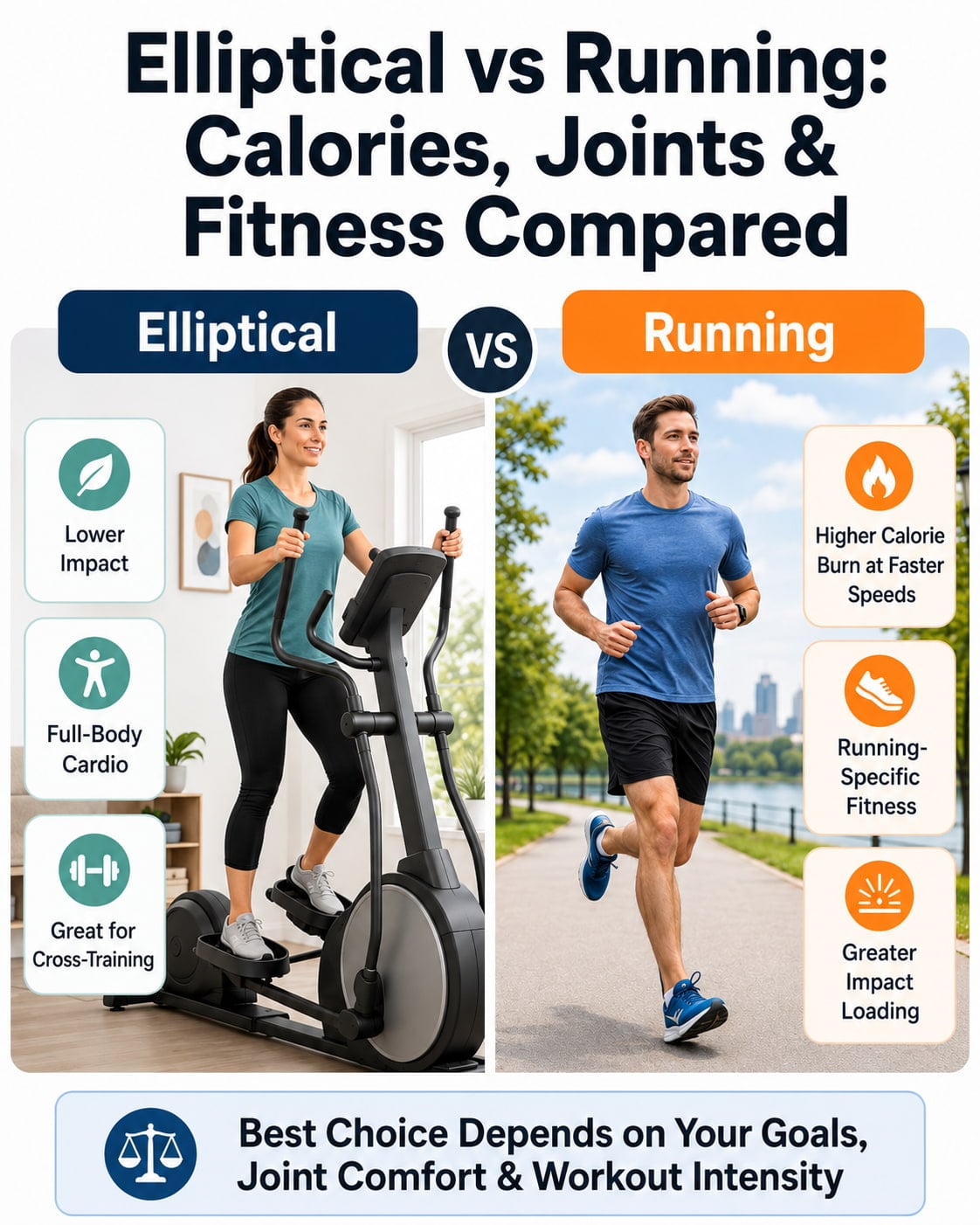 Elliptical vs Running: Calories, Joints & Fitness Compared