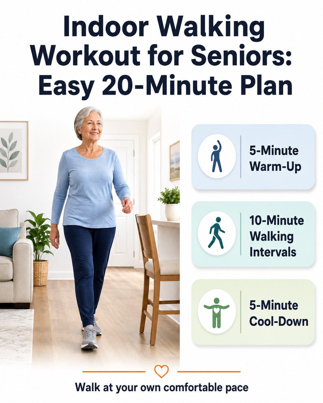 Indoor Walking Workout for Seniors: Easy 20-Minute Plan