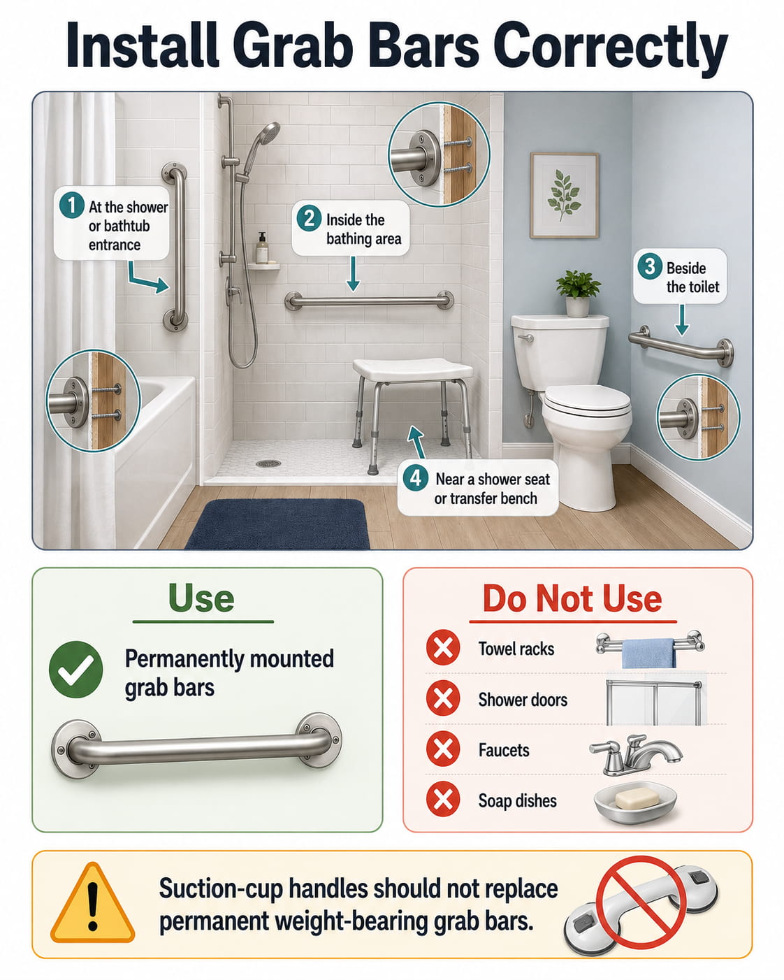 Install Grab Bars Correctly
