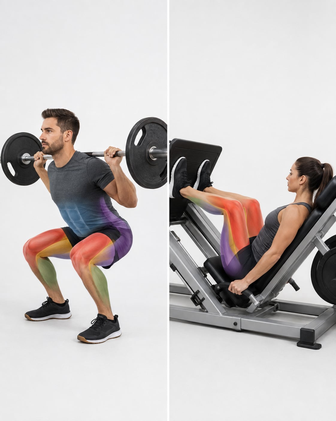 Leg Press vs Squat Muscles Worked