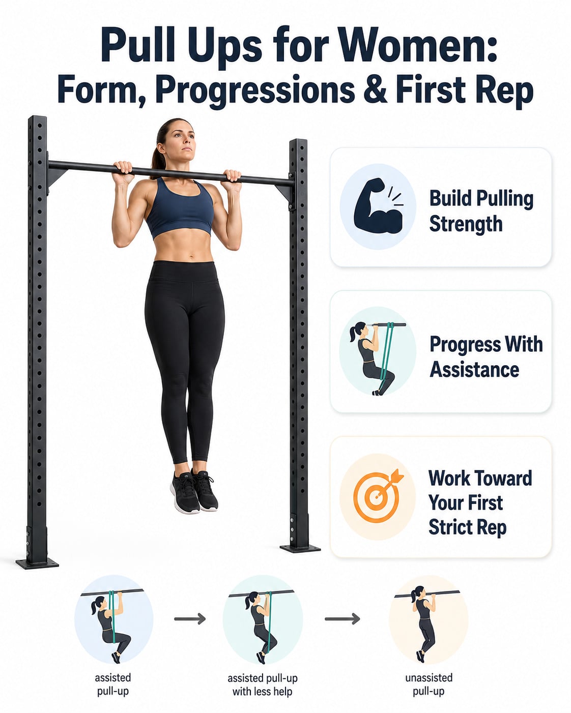 Pull Ups for Women: Form, Progressions & First Rep
