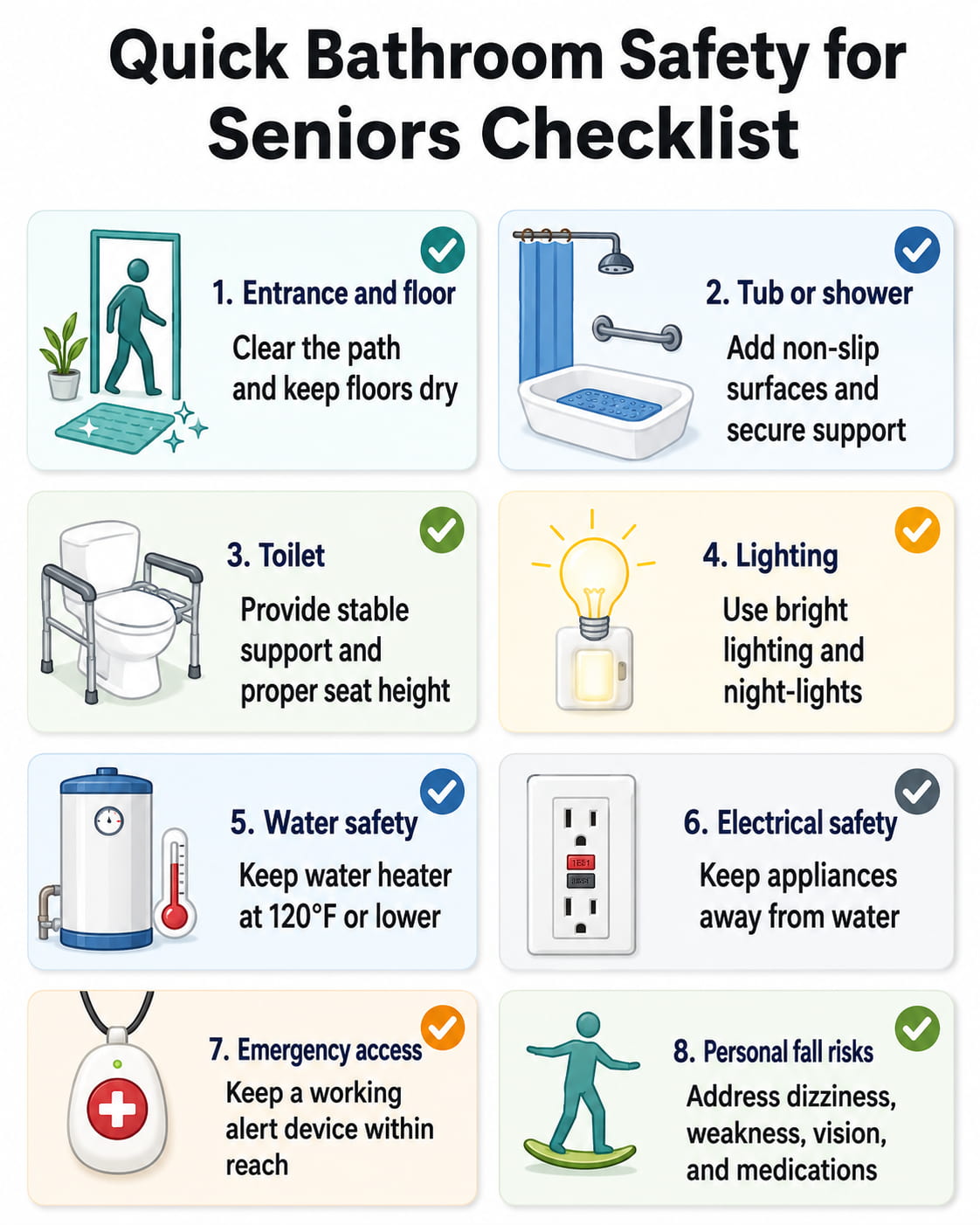 Quick Bathroom Safety for Seniors Checklist