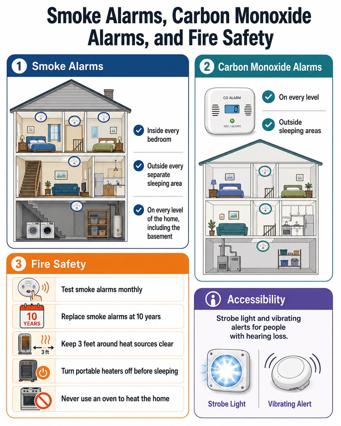 Smoke Alarms, Carbon Monoxide Alarms, and Fire Safety