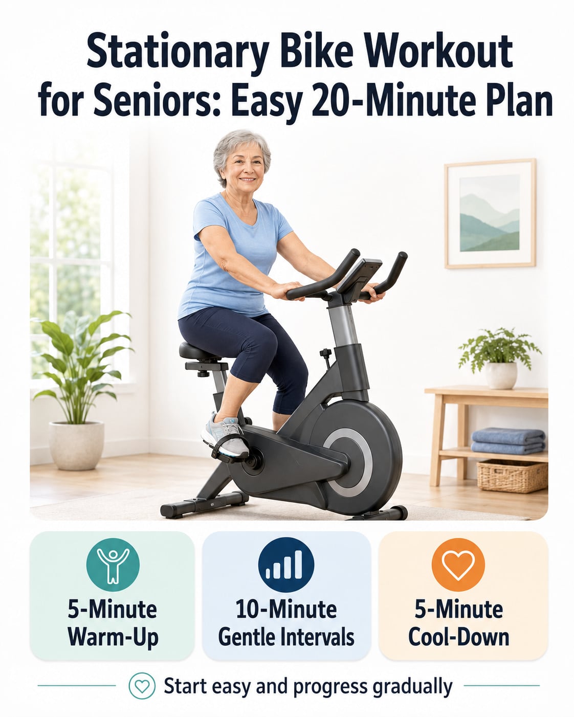 Stationary Bike Workout for Seniors: Easy 20-Minute Plan