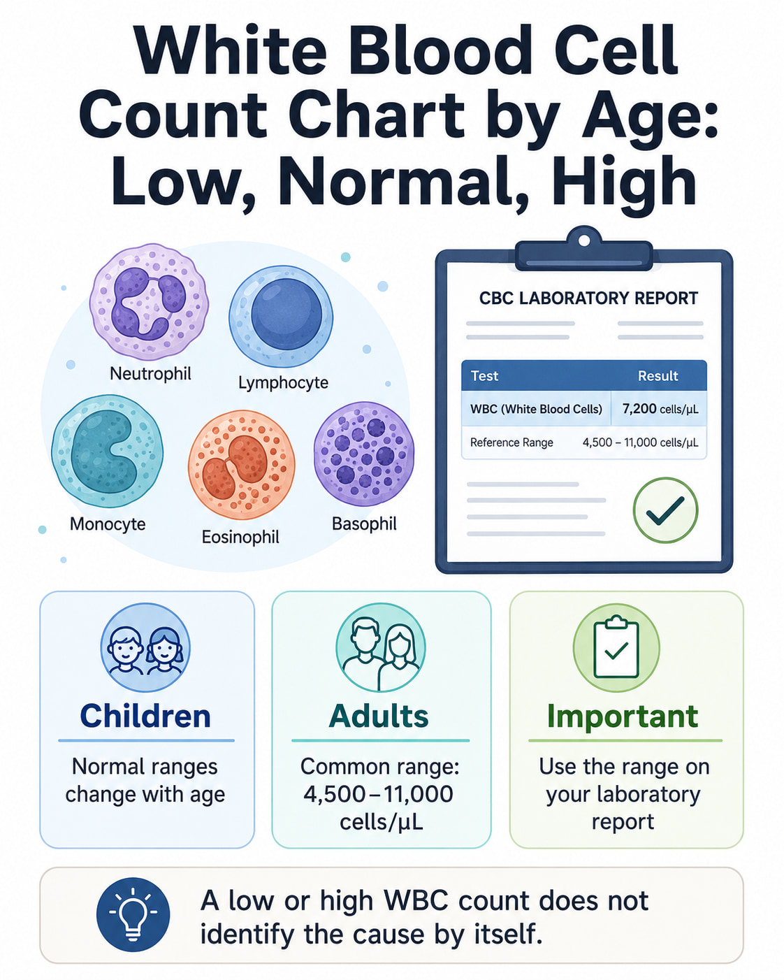 White Blood Cell Count Chart by Age: Low, Normal, High