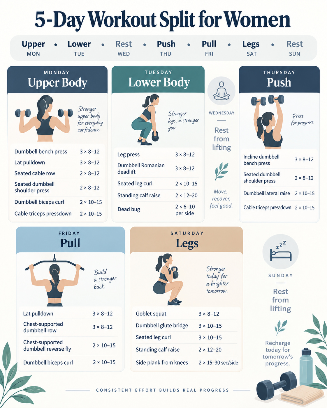 5-Day Workout Split for Women