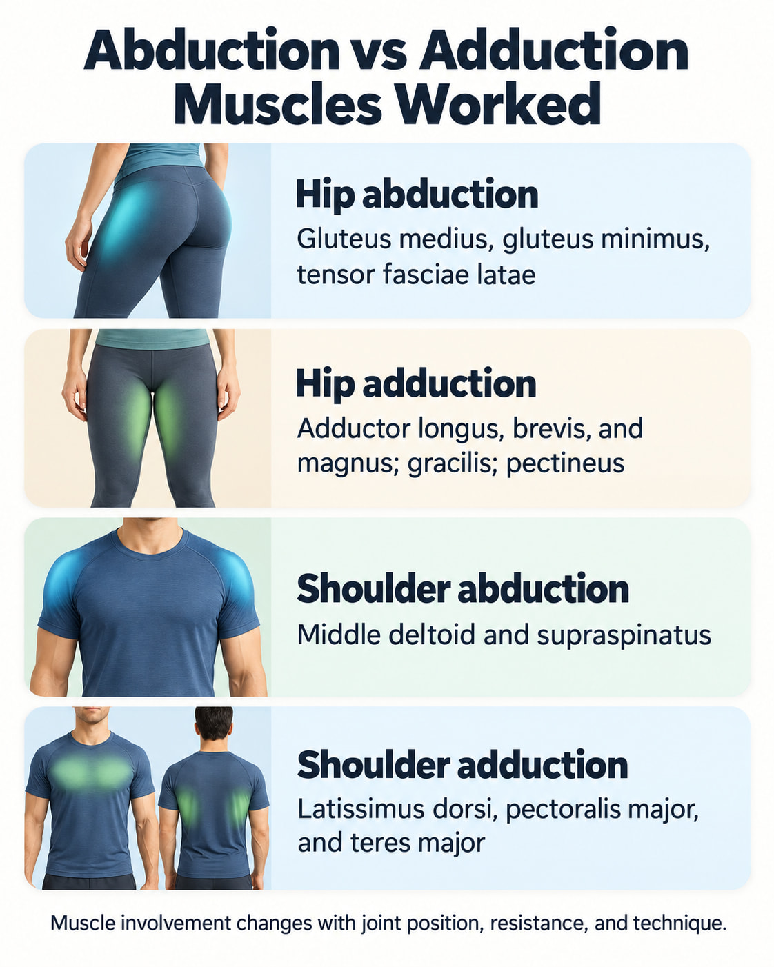 Abduction vs Adduction Muscles Worked