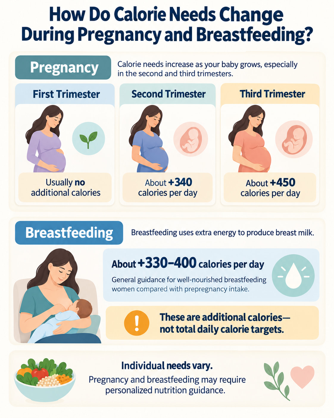 How Do Calorie Needs Change During Pregnancy and Breastfeeding?