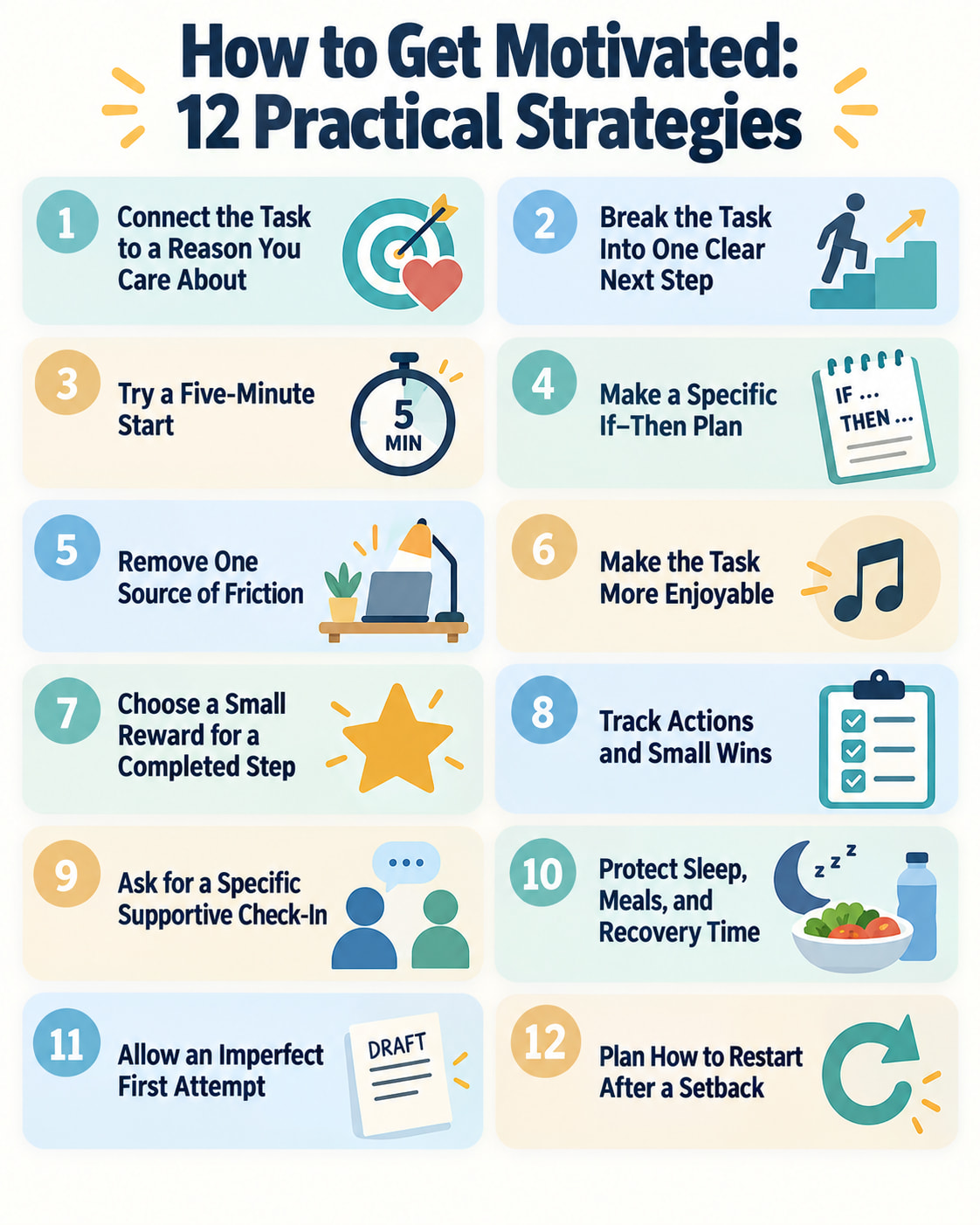 How to Get Motivated: 12 Practical Strategies