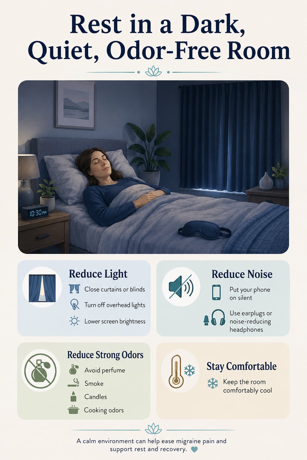Rest in a Dark, Quiet, Odor-Free Room