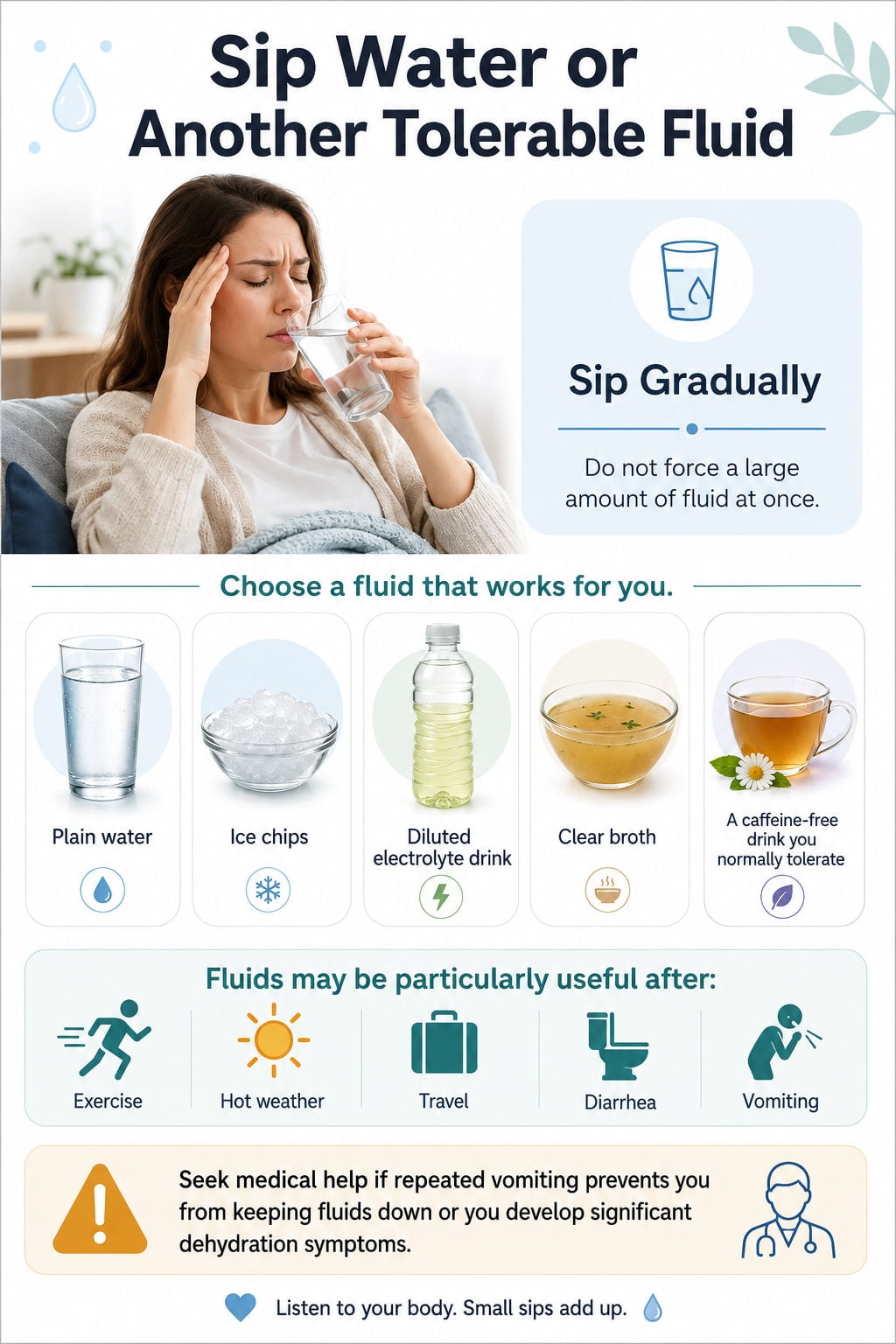 Sip Water or Another Tolerable Fluid