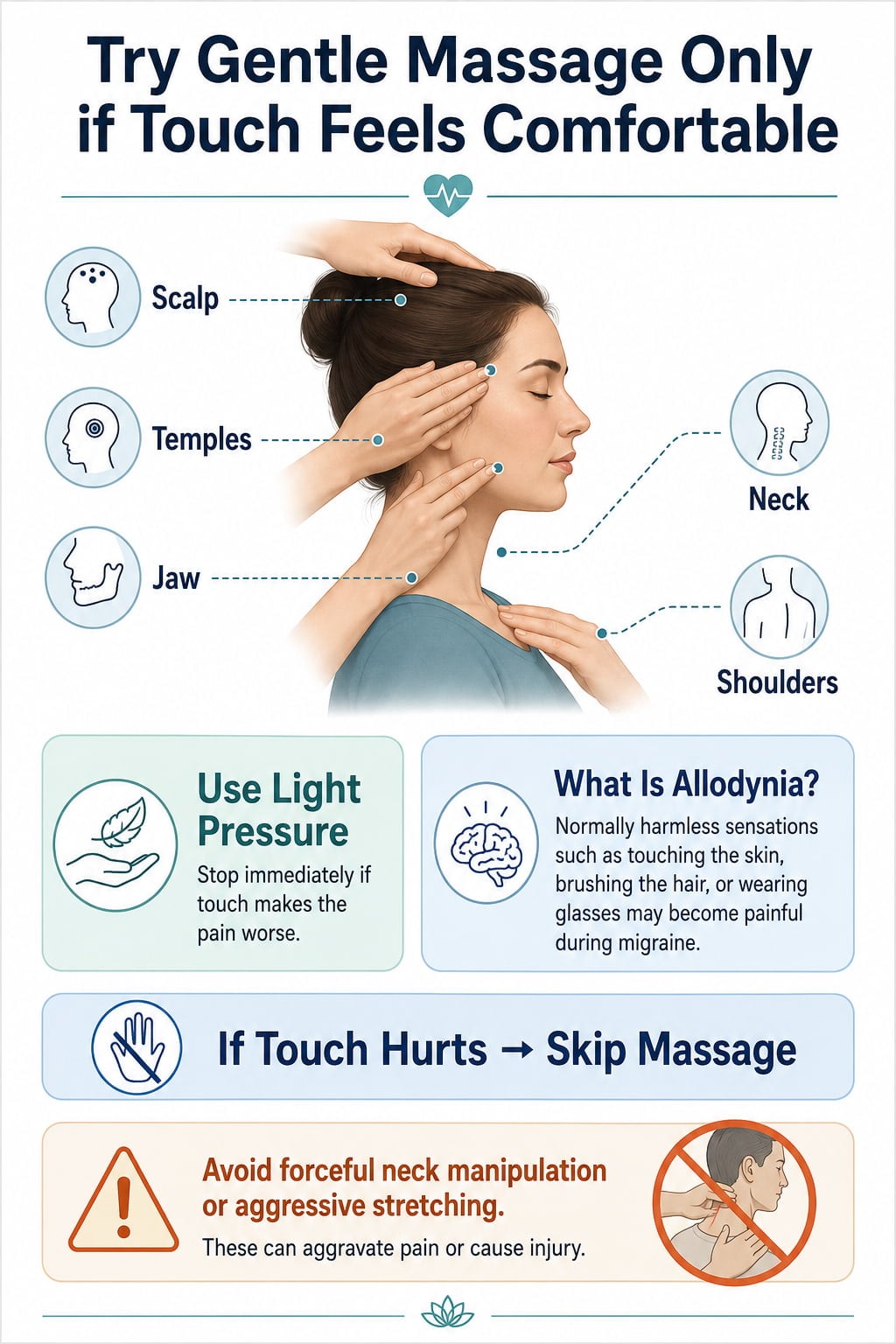 Try Gentle Massage Only if Touch Feels Comfortable